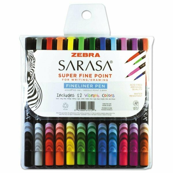 Zebra Pen Zebra Sarasa Fineline Pen Assorted, 12PK ZEB67012